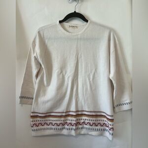 WoolOvers 100%cotton 3/4 length sleeve sweater. Size small